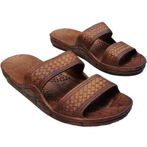 Hawaiian Imperial Sandals Hawai Slippers Textured Slip On Brown Flip Flops - 8